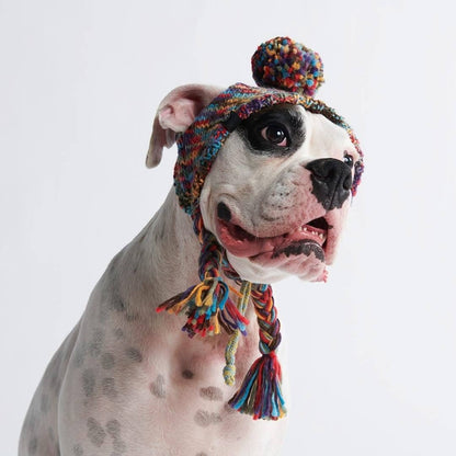 Gorro de punto con pompones para perro - Kaleidoscope