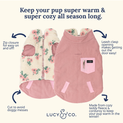 In Full Bloom Reversible Teddy Vest