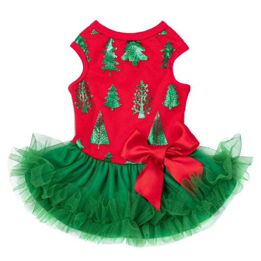Christmas Tree Dog Tutu Dress