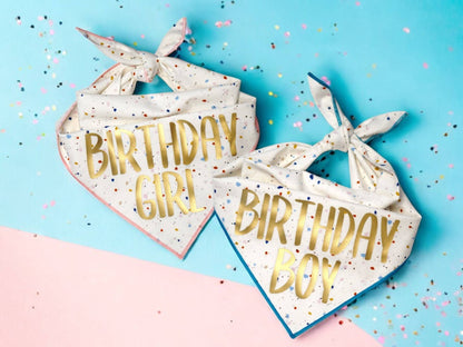 Confetti Birthday Girl or Birthday Boy Dog Bandana