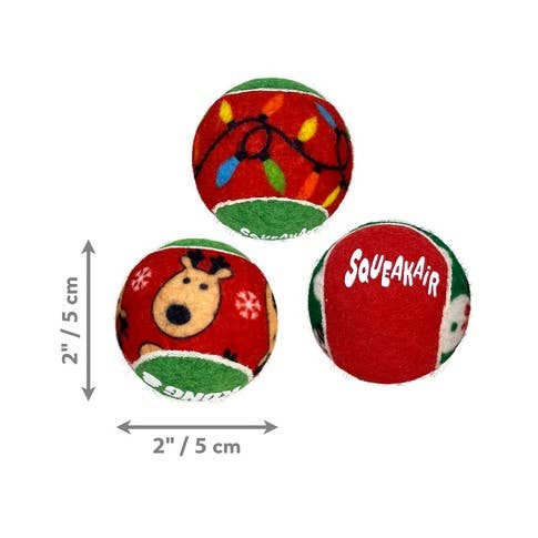 KONG Holiday SqueakAir® Balls 6-pk Sm