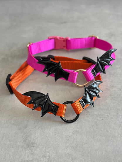 Dog Collar/Necklace - Bat Wings