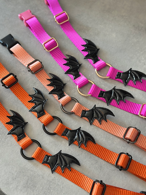 Dog Collar/Necklace - Bat Wings