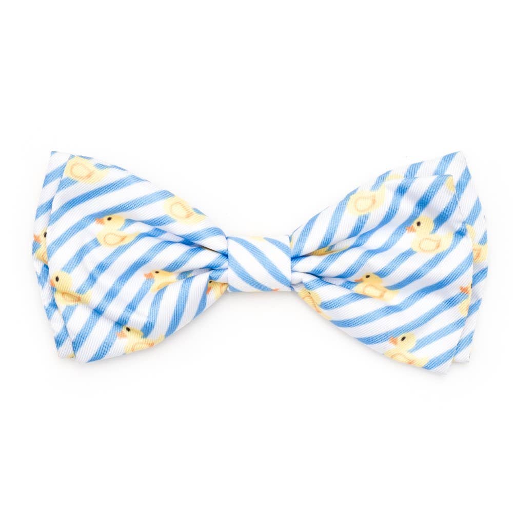 Stripe Rubber Duck Dog Bow Tie