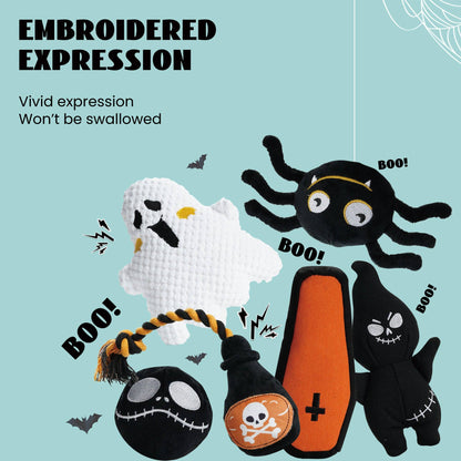 Nocciola Halloween Dog Squeaky Toys for Aggressive Chewers