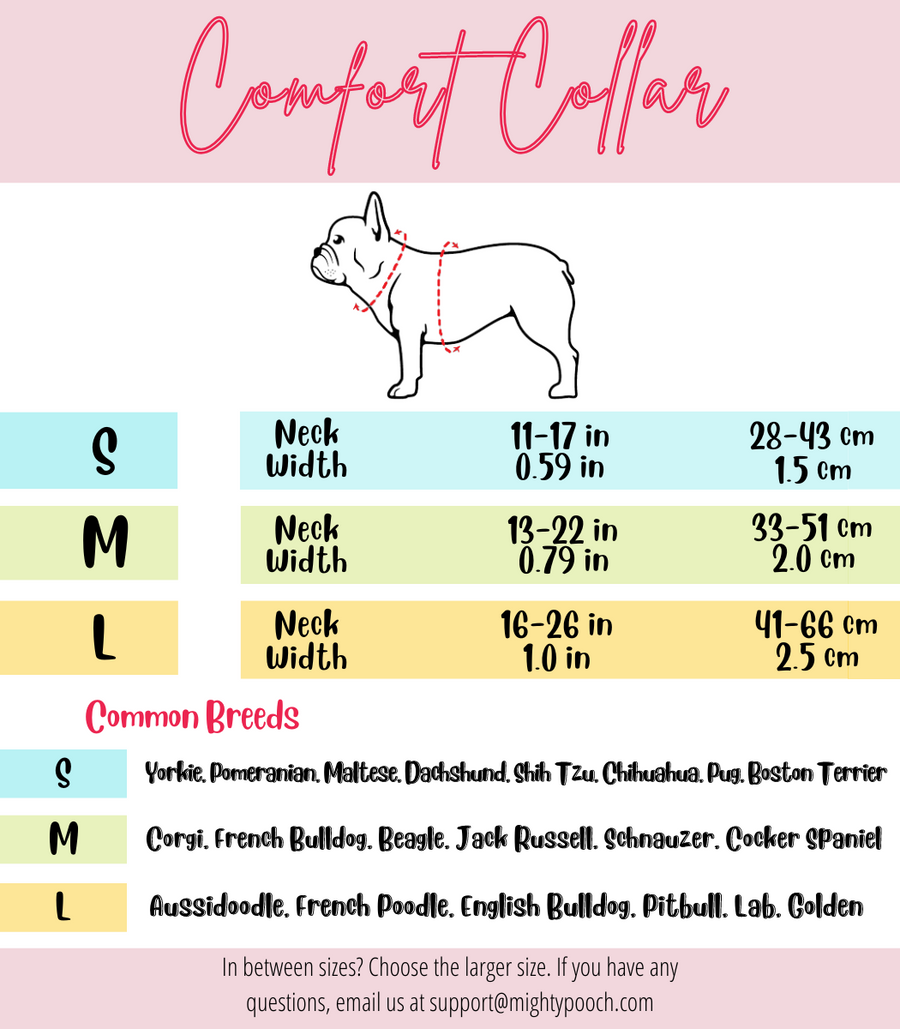 Velvet Comfort Dog Collar - Assorted Colors