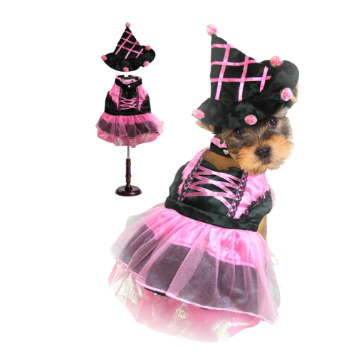 Halloween Pink Pompom Witch