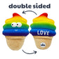 Fro-Yo Pride Cone Power Plush Dog Toy