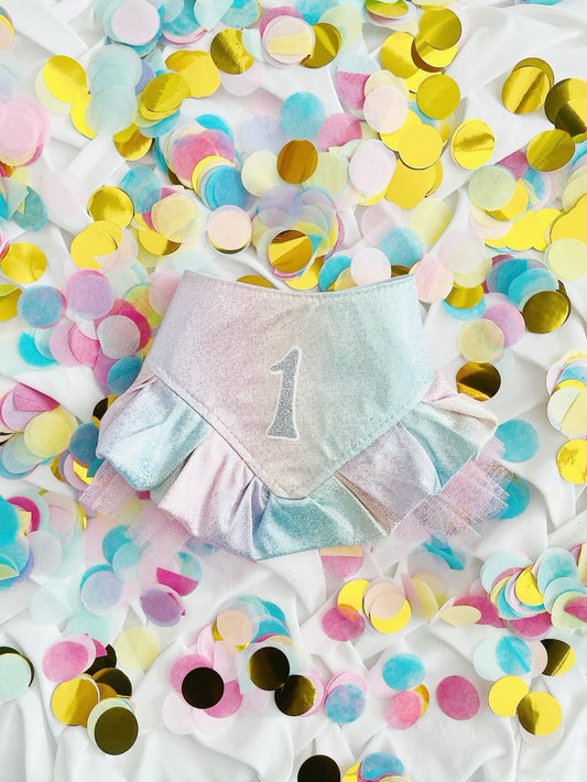 Unicorn 1st Birthday Frill Dog Bandana