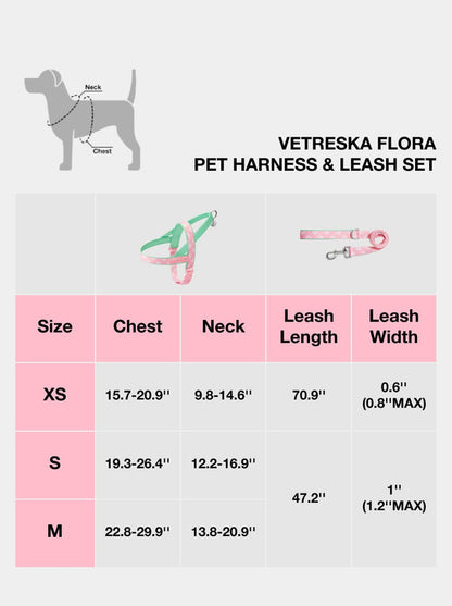 Flora Dog Harness & Leash