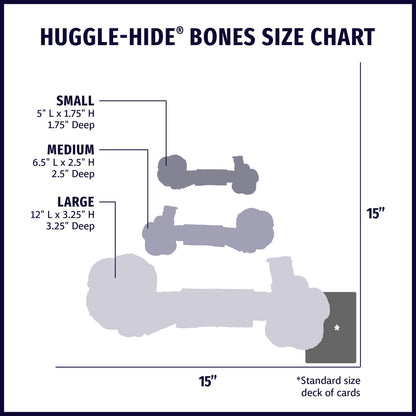 Huggle-Hide® Natural Leather Bone Dog Toy