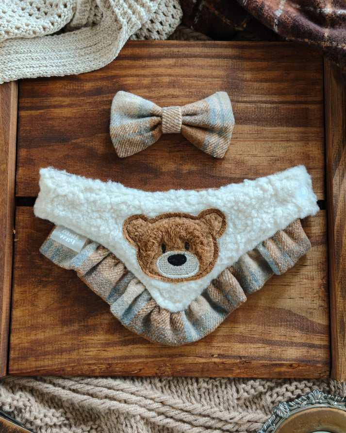 Maple Bear Dog Bandana with Trim