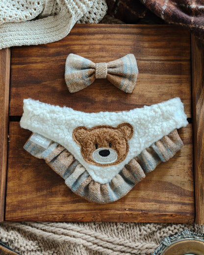 Maple Bear Dog Bandana with Trim