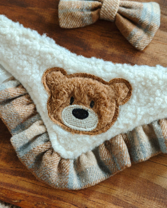 Maple Bear Dog Bandana with Trim