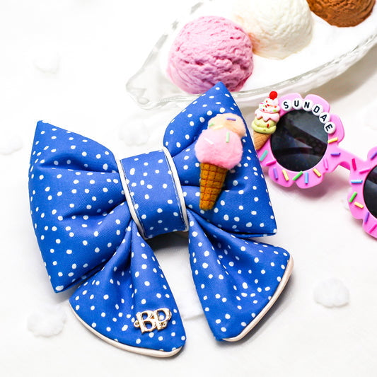 Sprinkles Ice Cream Sailor Dog Bow