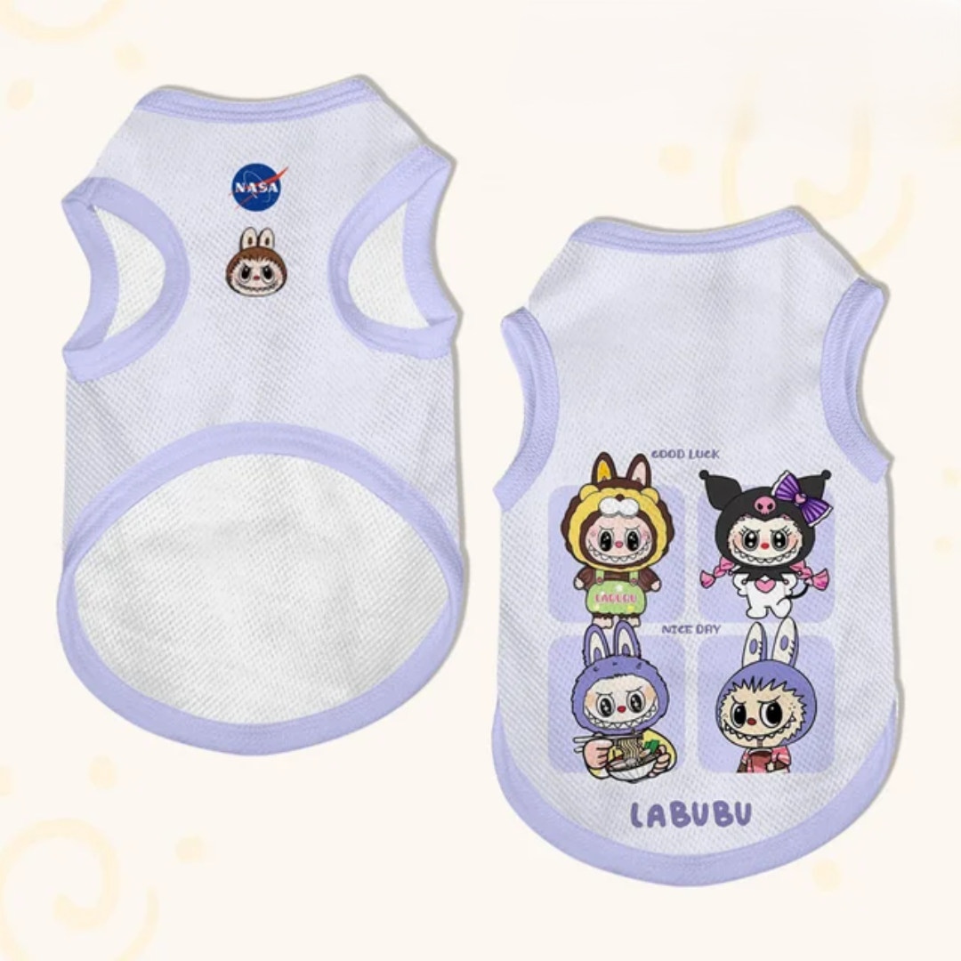 Labubu White/Purple Dog Shirt