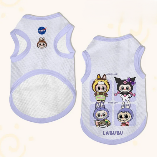 Labubu White/Purple Dog Shirt