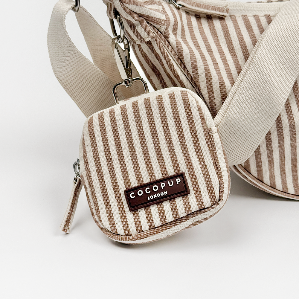 Crescent Treat Pouch - London Linen Stripes