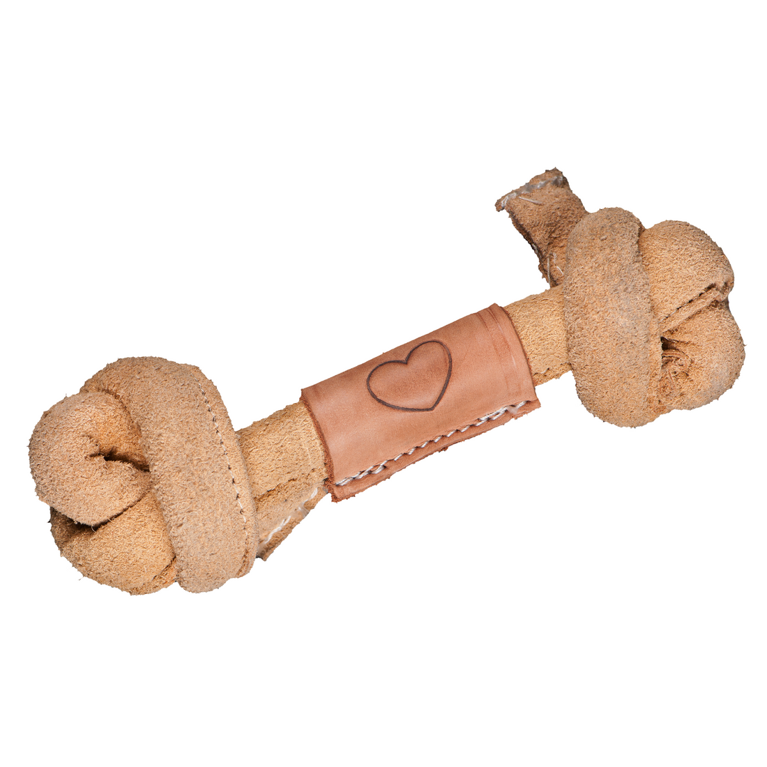 Huggle-Hide® Natural Leather Bone Dog Toy