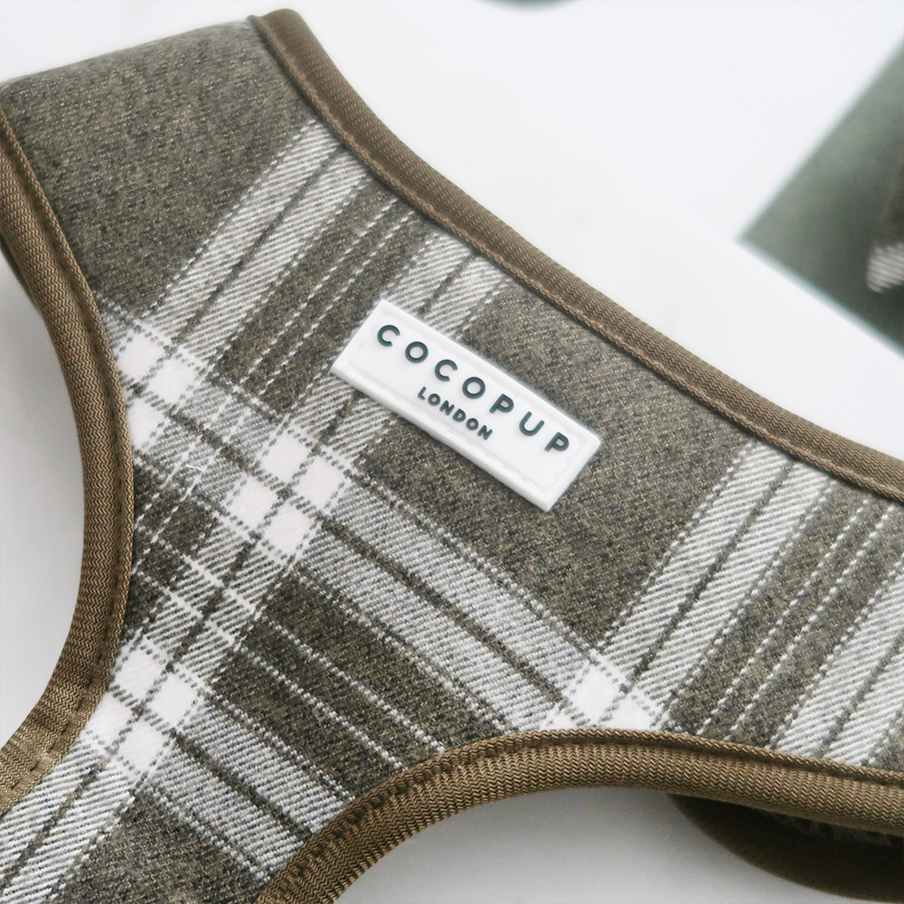 Olive Check Adjustable Dog Harness