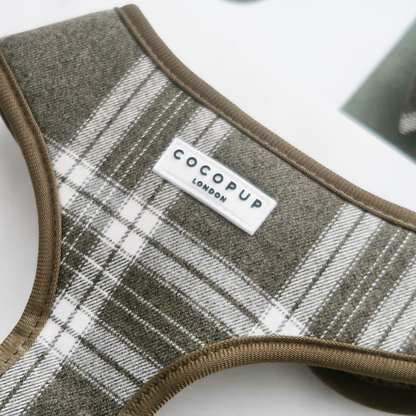 Olive Check Adjustable Dog Harness