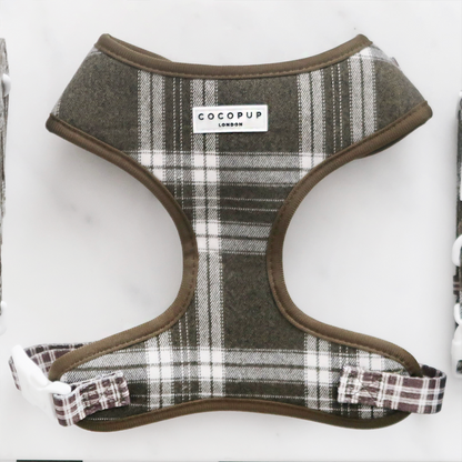 Olive Check Adjustable Dog Harness