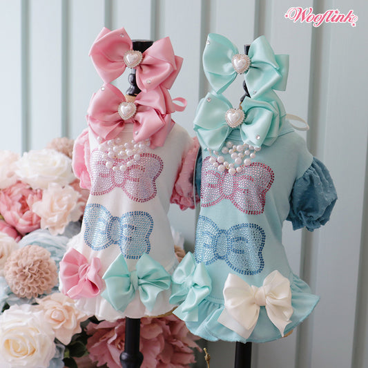Baby Bling Bows Mini Dog Dress - White