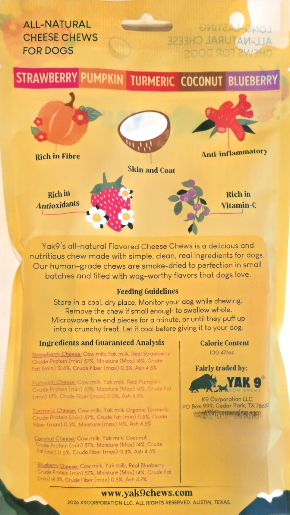 Variety Flavored Yak Cheese Chew for Dogs