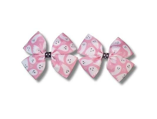 Pink Ghost Double Dog Bows
