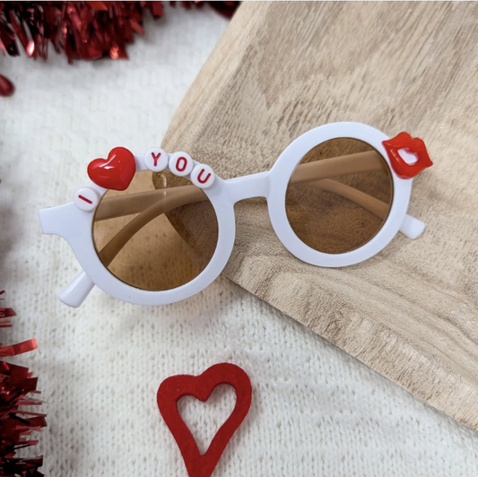 I Love You White Sunglasses