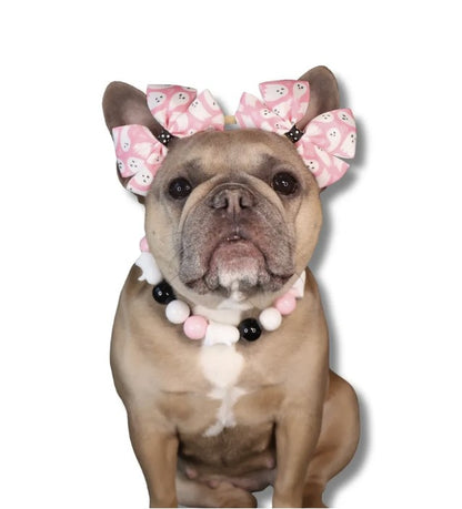 Pink Ghost Double Dog Bows