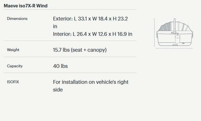 Tavo Maeve ISO WIND Car Seat Only