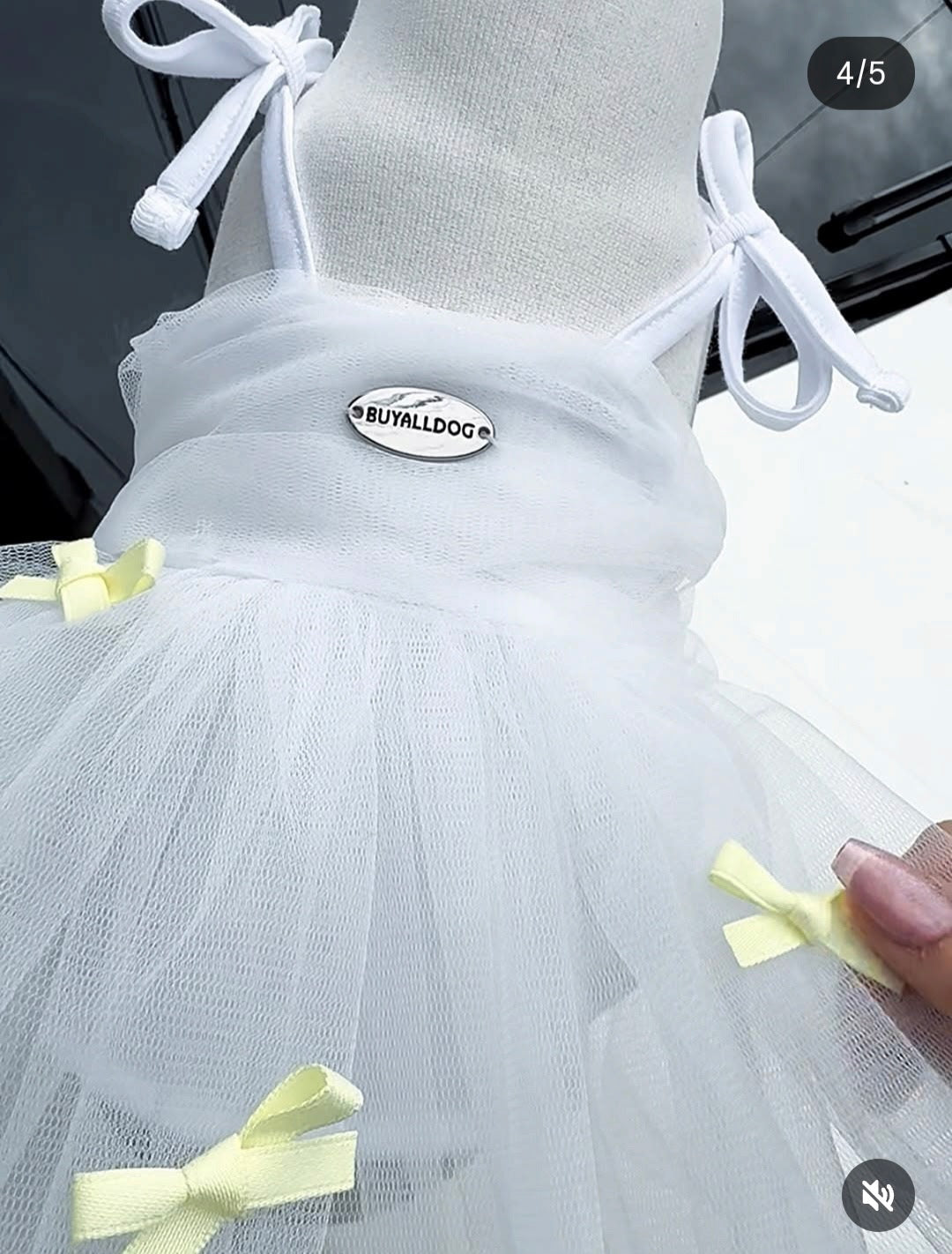 White Tullr Dress with Bows