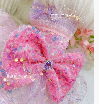 Pink Princess Dog Dress with Large Bow