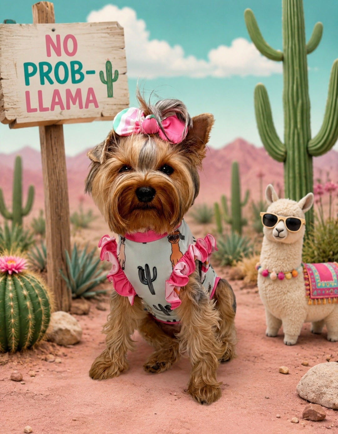 No Prob-Llama Shimmy Tank Dog Cooling Dress