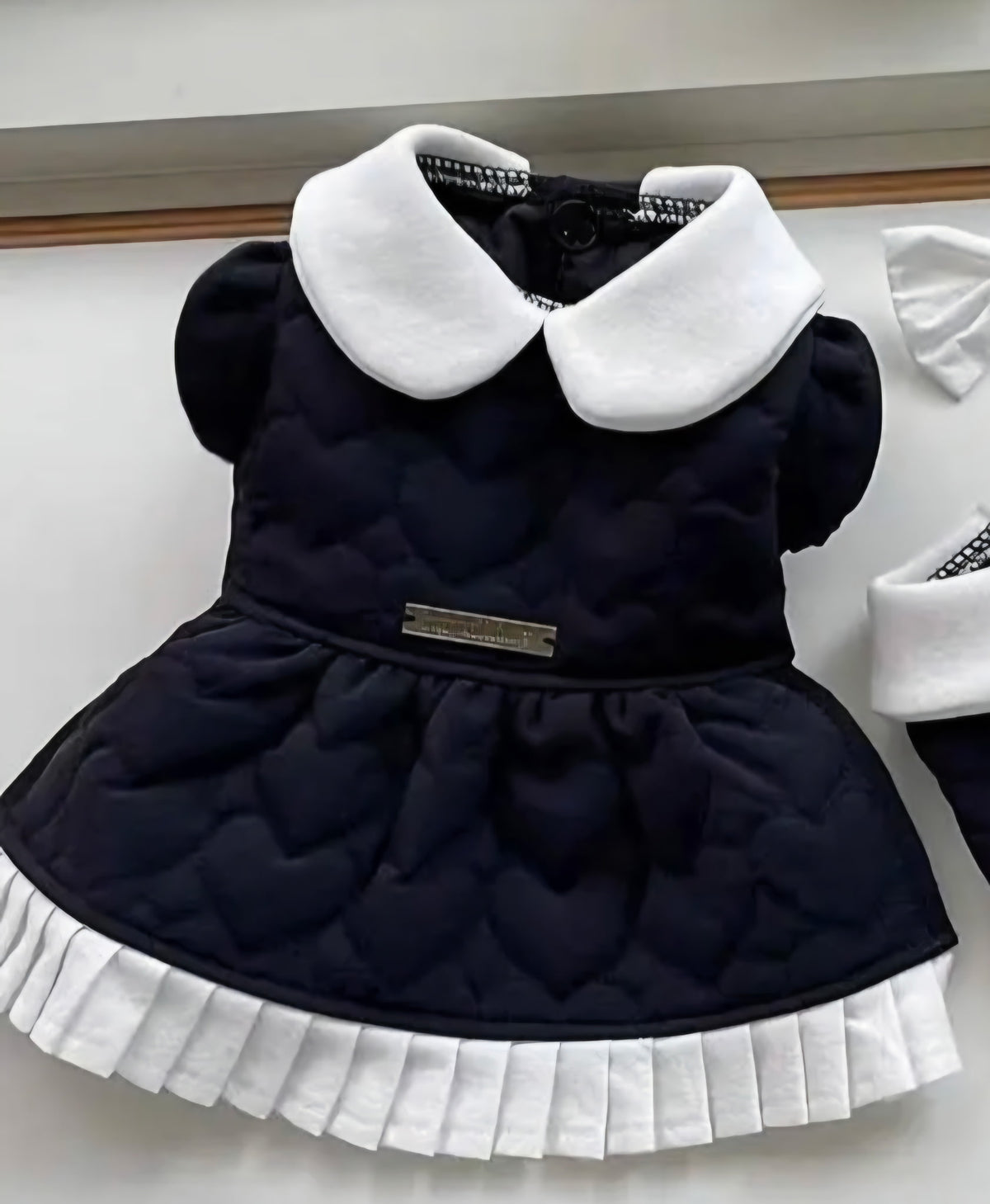Black Quilted Heart Dog Dress