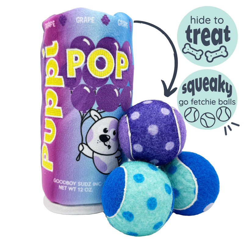 Squeak 'n Peek Puppi Pop Grape Plush Dog Toy
