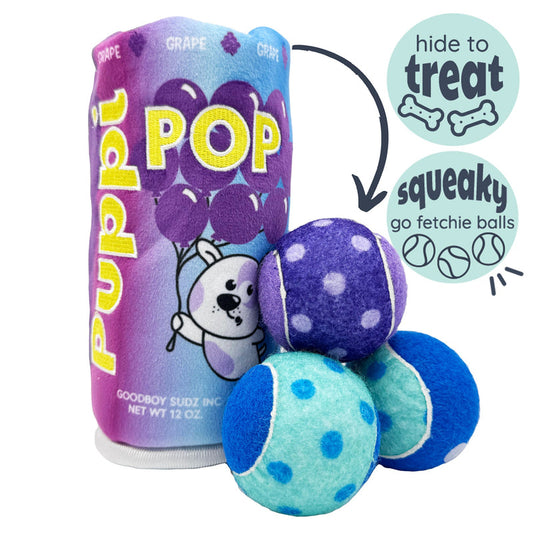 Squeak 'n Peek Puppi Pop Grape Plush Dog Toy