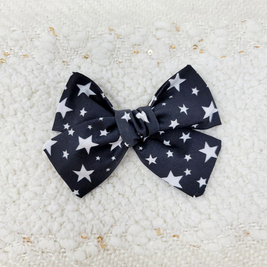 Black and White Star Hair Bow