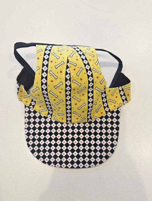 Yellow Hearts Dog Visor reversible hat