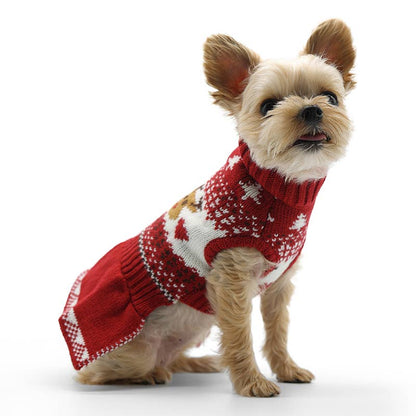 Vestido tipo suéter para perro con diseño de reno Fair Isle
