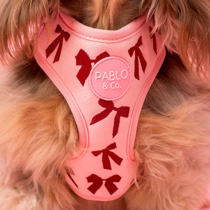 Velvet Blush Bows Adjustable Dog Harness