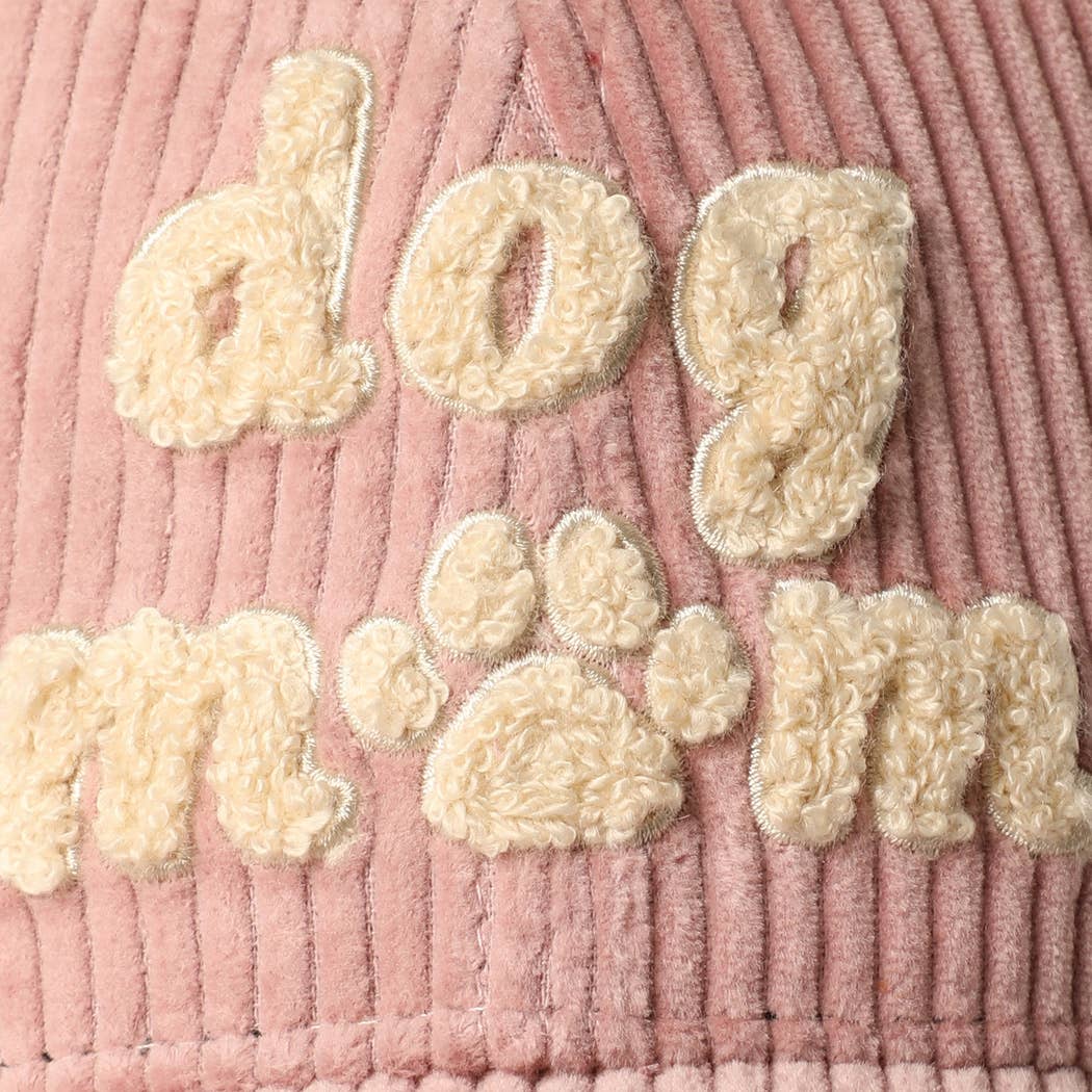 Dog Mom Chenille Patch Corduroy Baseball Cap-Assorted Colors