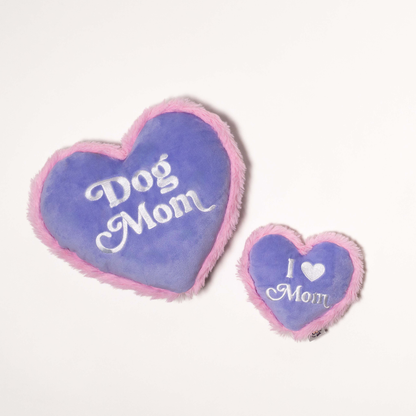 Dog Mom Plush Pillow & I <3 Mom Dog Toy Set