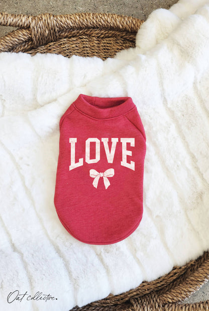 Love Bow Dog Graphic Sweatshirt