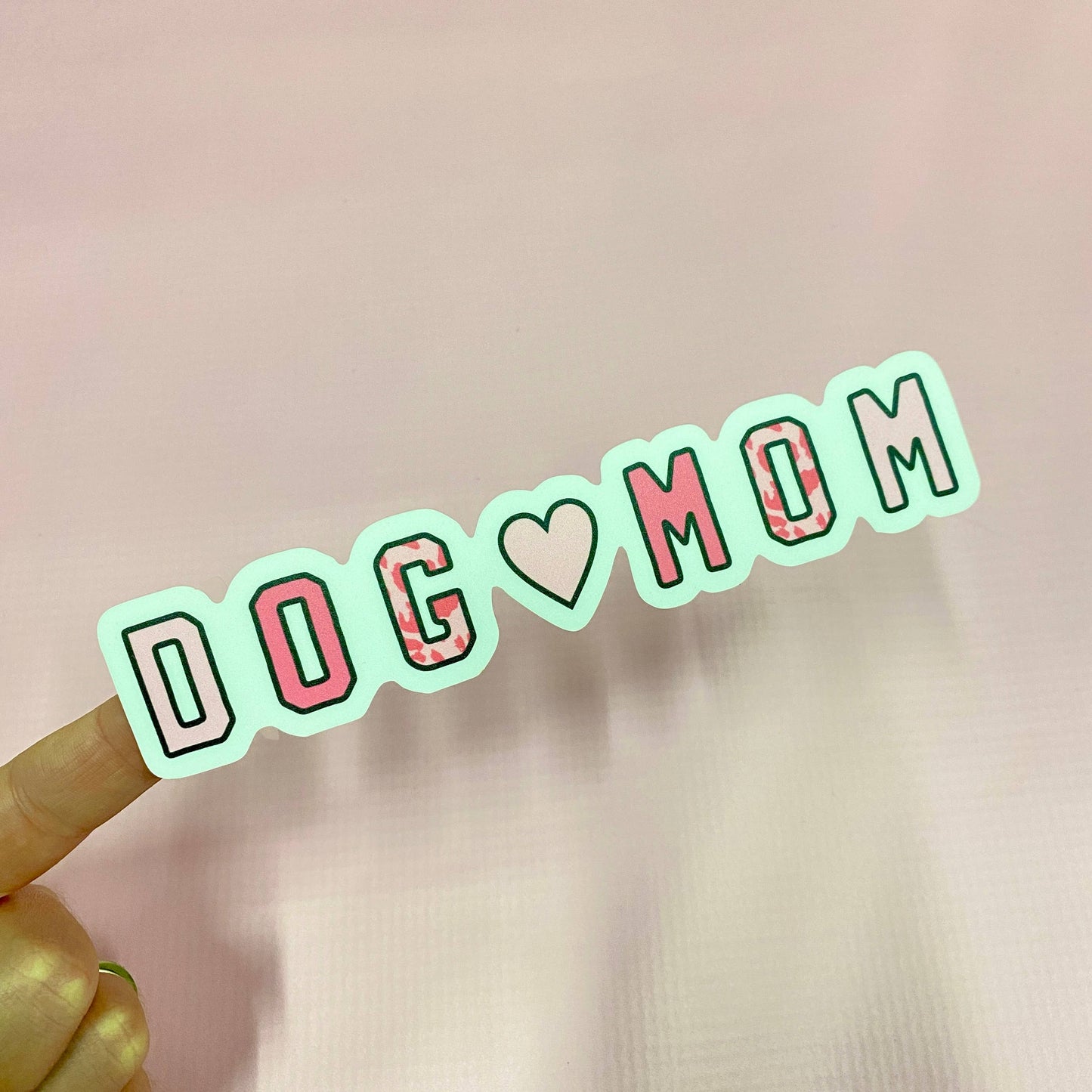 Dog Mom Pink Leopard Die Cut Sticker