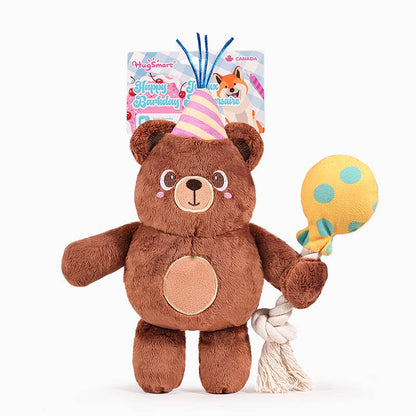 Party Bear Plush Dog Toy
