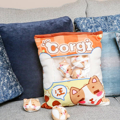 Almohada suave con forma de bocadillos de Corgi