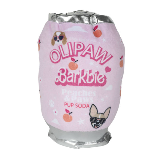 Olipaw PupSoda Barkbie  – Plush Squeaky Designer Dog Toy