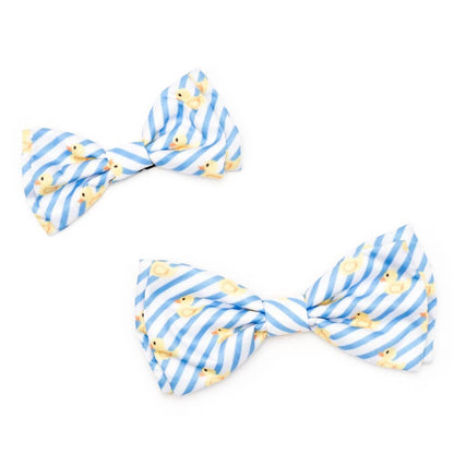 Stripe Rubber Duck Dog Bow Tie